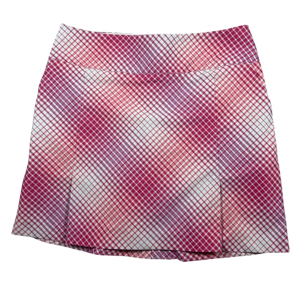 Nike Golf Pink Plaid Dri-FIT Skort RETRO Athletic 12 Performance Skirt Women Y2K